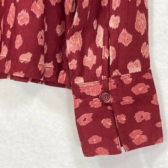 Aventura Long Sleeve Blouse Abstract Artsy Peasant Fair Trade Sustainable Boho M - Picture 4 of 11